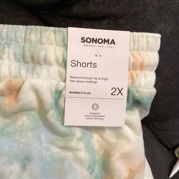 SONOMA fleece shorts woman’s‎ size 2X color called green blue cloud NWT … - Picture 12 of 15